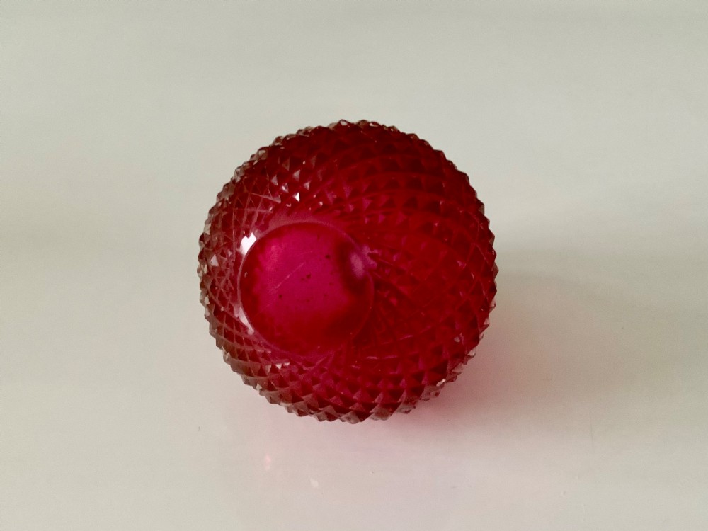 Victorian silver topped cranberry glass perfume scent bottle View VI