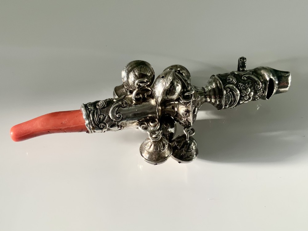 Georgian silver baby rattle