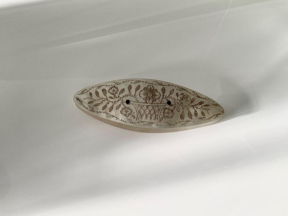 Large mother of pearl tatting shuttle View II