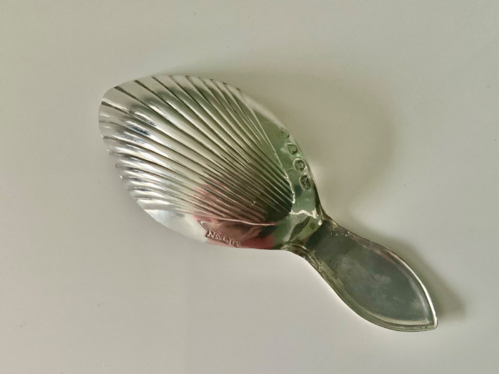 Rare double duty Georgian silver caddy spoon
