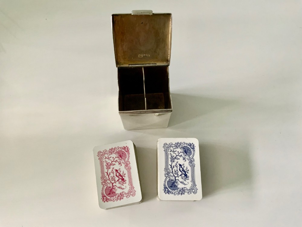Chester silver box - patience cards 