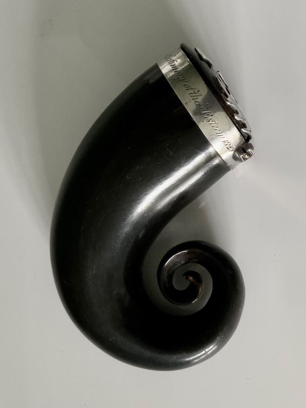 Scottish horn and silver snuff mull - interesting inscription View VI