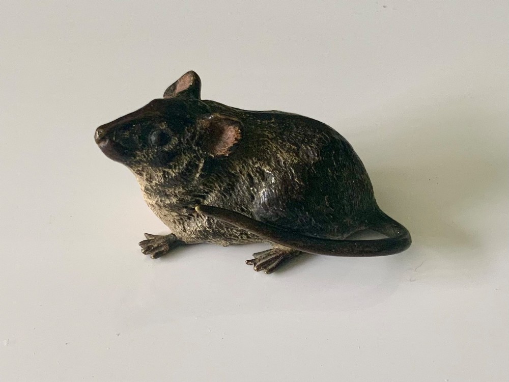 Austrian cold painted bronze mouse