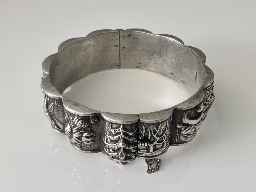 Portuguese silver bangle - months of the year