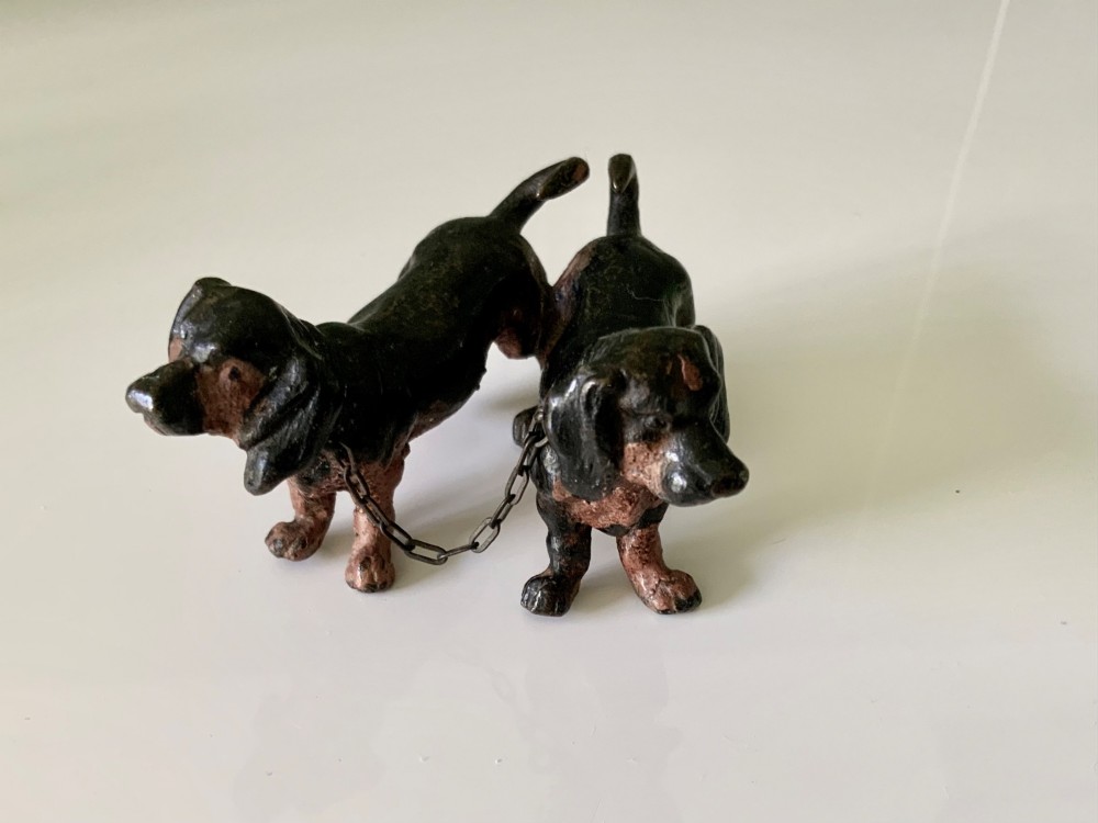 Cold painted Bronze Dachshunds