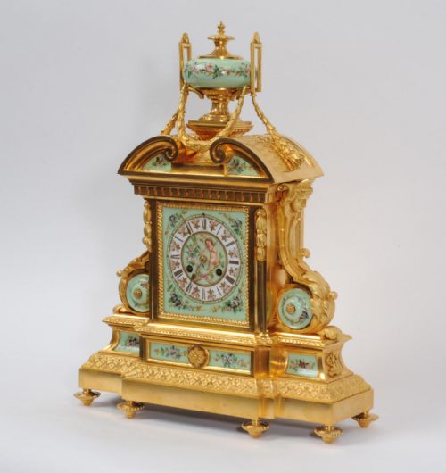 fig 1. Large and Magnificent Ormolu and Sevres Porcelain Clock by Achille Brocot