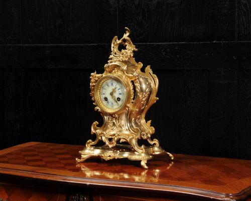 fig 2. Louis Japy Antique French Gilt Bronze Rococo Clock ~ Dolphins