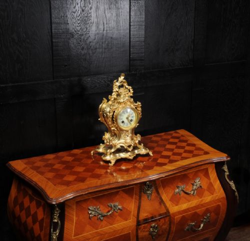 fig 3. Louis Japy Antique French Gilt Bronze Rococo Clock ~ Dolphins