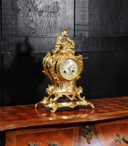 fig 4. Louis Japy Antique French Gilt Bronze Rococo Clock ~ Dolphins