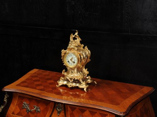 fig 6. Louis Japy Antique French Gilt Bronze Rococo Clock ~ Dolphins