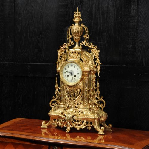 fig 1. Large Antique French Gilt Bronze Baroque Clock