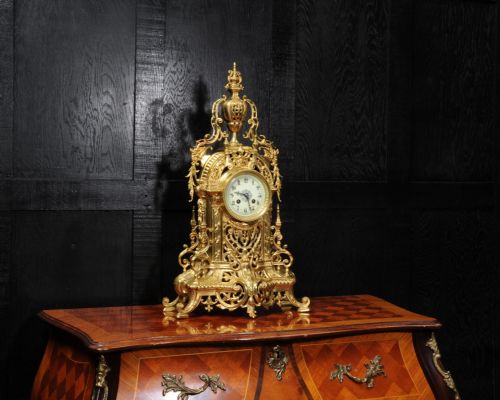 fig 2. Large Antique French Gilt Bronze Baroque Clock