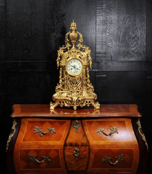 fig 3. Large Antique French Gilt Bronze Baroque Clock
