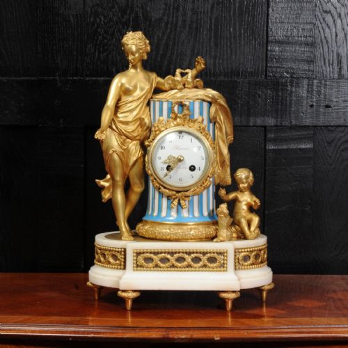 fig 1. Venus and Putto Playing with a Dog ~ Sèvres Porcelain and Ormolu Clock ~ Marie-Antoinette