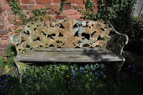 Victorian Cast Iron Bench Coalbrookdale Fern and Berry Pattern