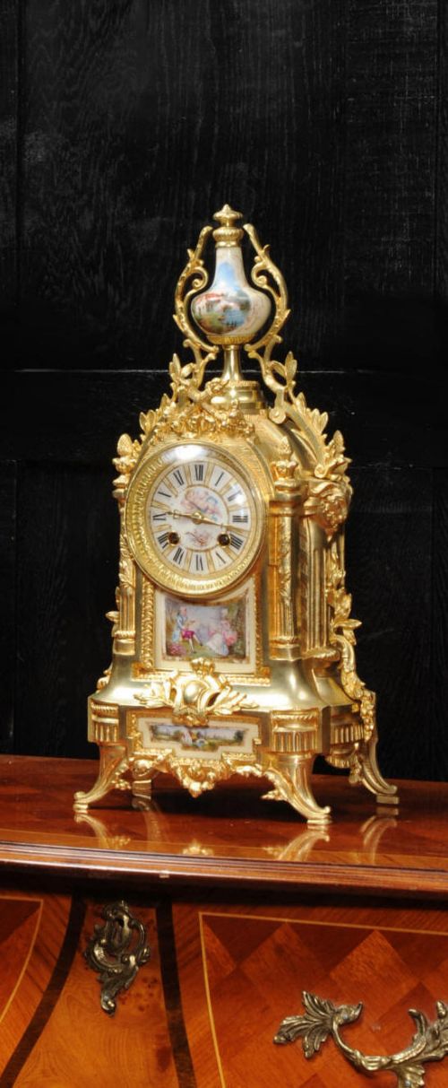 Japy Frères Ormolu and Sèvres Porcelain Antique French Clock