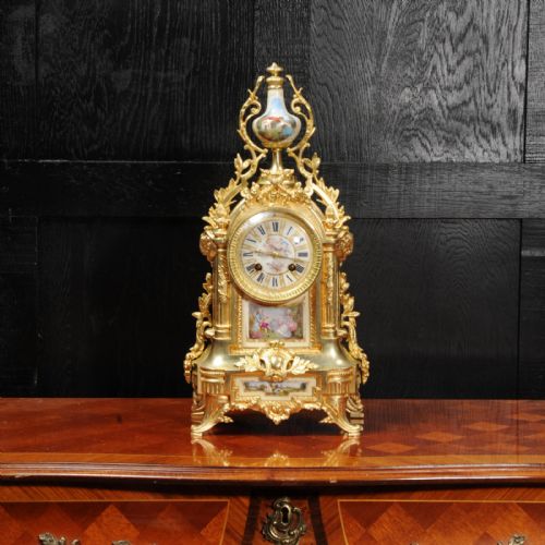 fig 1. Japy Frères Ormolu and Sèvres Porcelain Antique French Clock