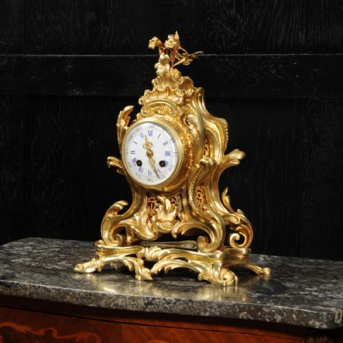 fig 1. Antique French Gilt Ormolu Rococo Clock