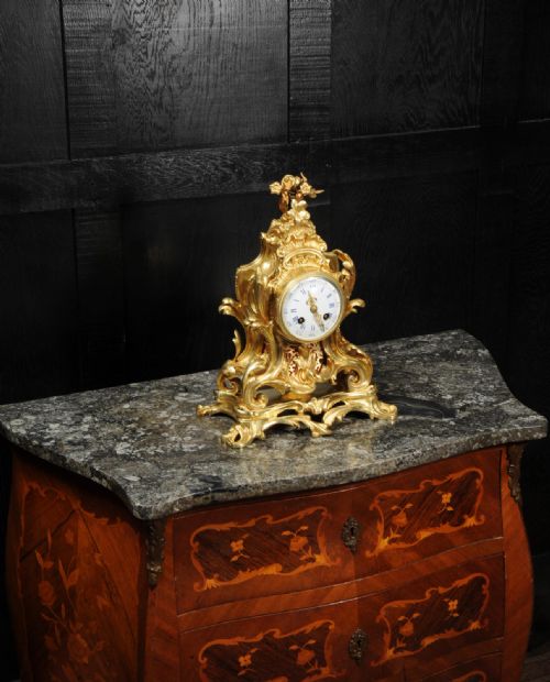 fig 2. Antique French Gilt Ormolu Rococo Clock