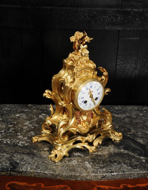 fig 3. Antique French Gilt Ormolu Rococo Clock