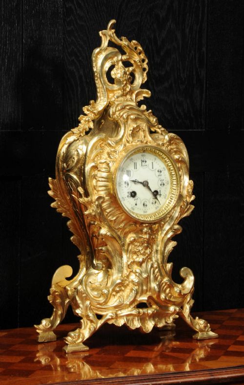 Antique French Gilt Bronze Rococo Clock ~ Neptune and the Sea