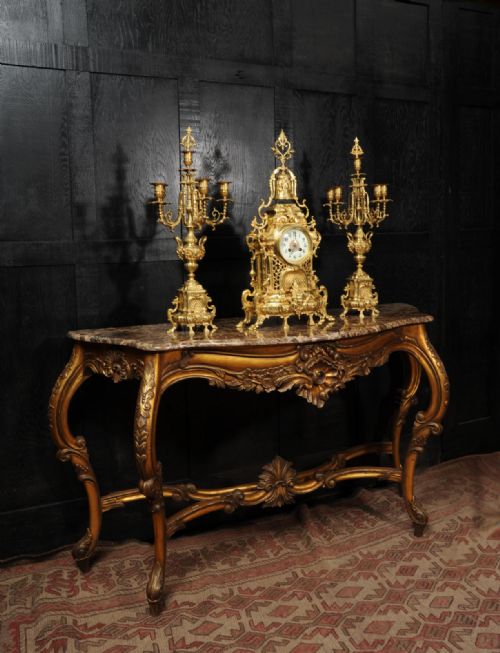 fig 5. Large Antique French Baroque Clock Set by Japy Freres