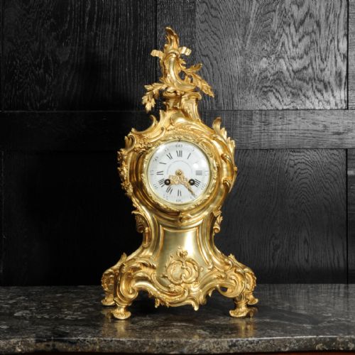 fig 1. Louis Japy Antique French Gilt Bronze Rococo Clock