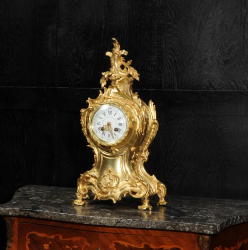 fig 2. Louis Japy Antique French Gilt Bronze Rococo Clock