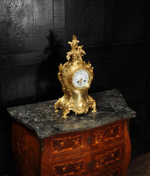 fig 3. Louis Japy Antique French Gilt Bronze Rococo Clock
