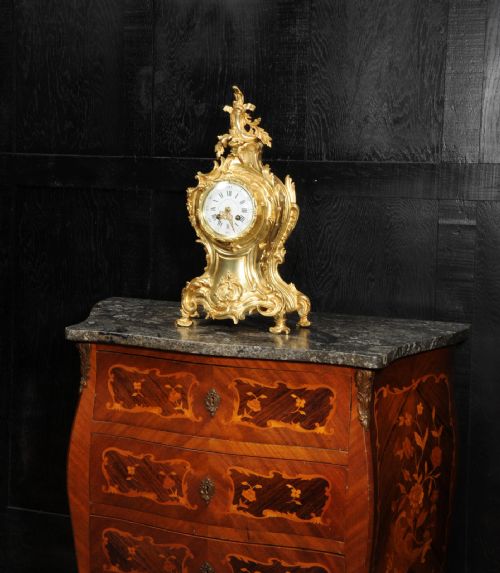 fig 6. Louis Japy Antique French Gilt Bronze Rococo Clock