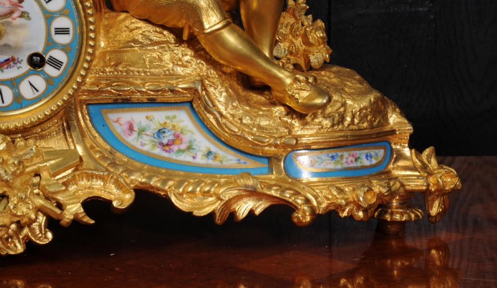 Japy Freres Ormolu and Sevres Porcelain Clock ~ The Gardener View XIII