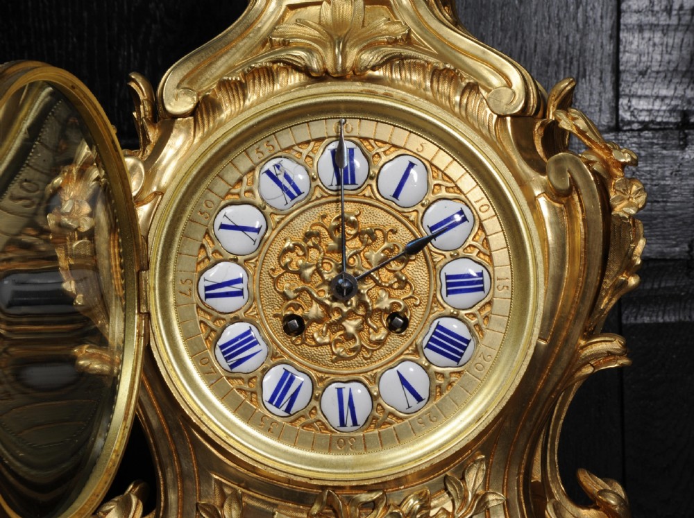 Magnificent Antique French Rococo Clock Set ~ After Meissonnier View XX