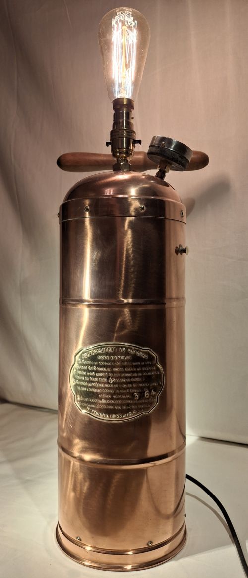 french copper horticulture garden sprayer upcycled lamp - CATEGORY: ANTIQUE LIGHTING - DATED 1950