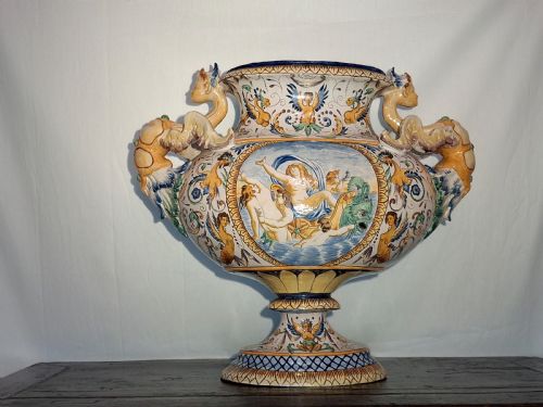 HUGE MAJOLICA MAIOLICA CENTREPIECE - ADDITIONAL PHOTO 2