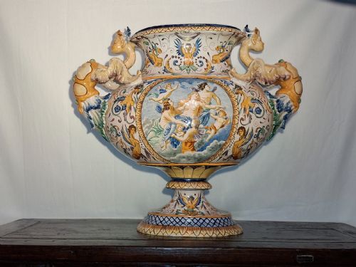 HUGE MAJOLICA MAIOLICA CENTREPIECE - ADDITIONAL PHOTO 4