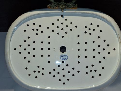 HUGE MINTON BLUE AND WHITE MEAT PLATTER AND DRAINER LONDON GOLDSMITHS COAT OF ARMS C 1820 - ADDITIONAL PHOTO 6