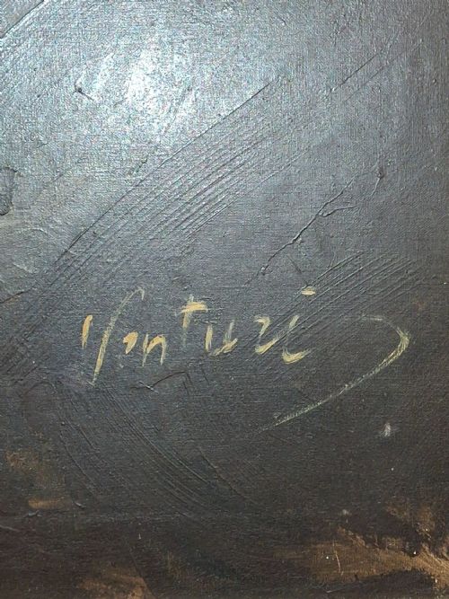 ROBERTO VENTURI 1846 1883 OIL PAINTING ON CANVAS - ADDITIONAL PHOTO 4