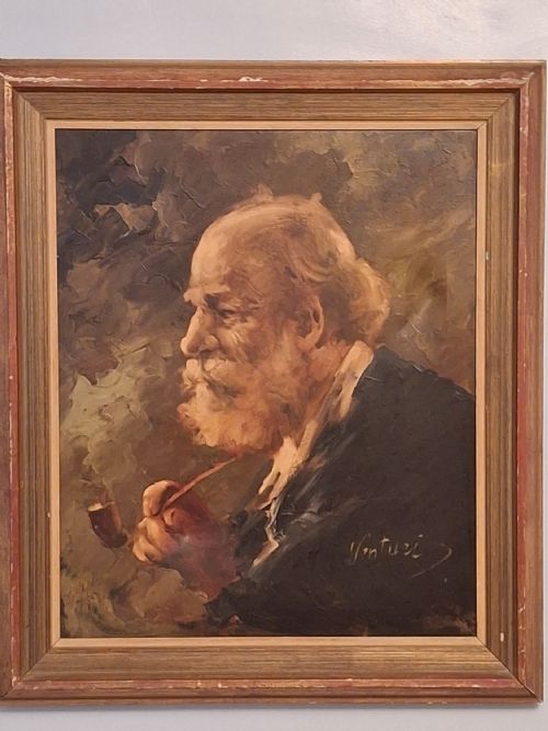ROBERTO VENTURI 1846 1883 OIL PAINTING ON CANVAS - ADDITIONAL PHOTO 1