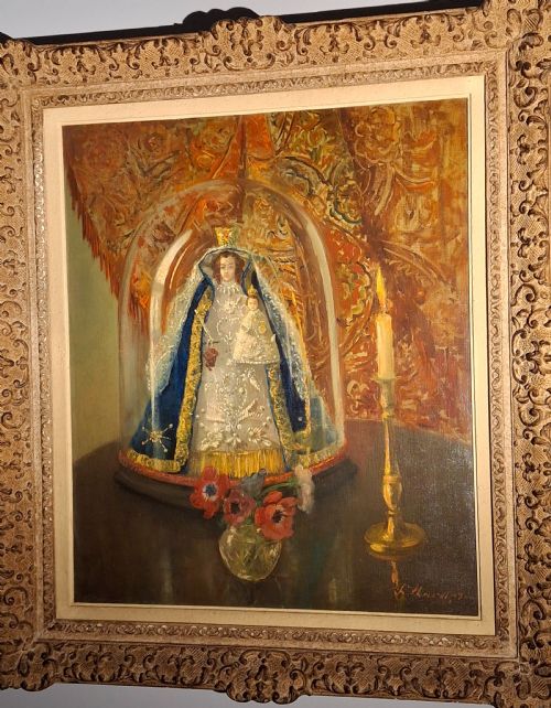 19TH CENTURY OIL PAINTING GLOBE DE MARIE - ADDITIONAL PHOTO 5