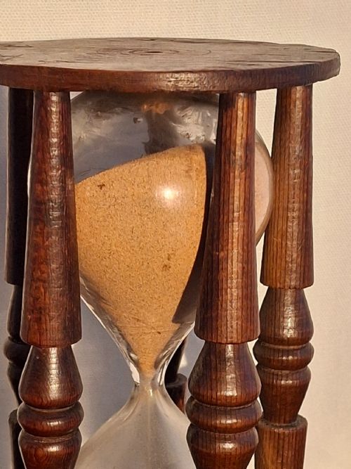 MEDIUM SIZED ANTIQUE SANDTIMER HOURGLASS 19TH CENTURY - ADDITIONAL PHOTO 4
