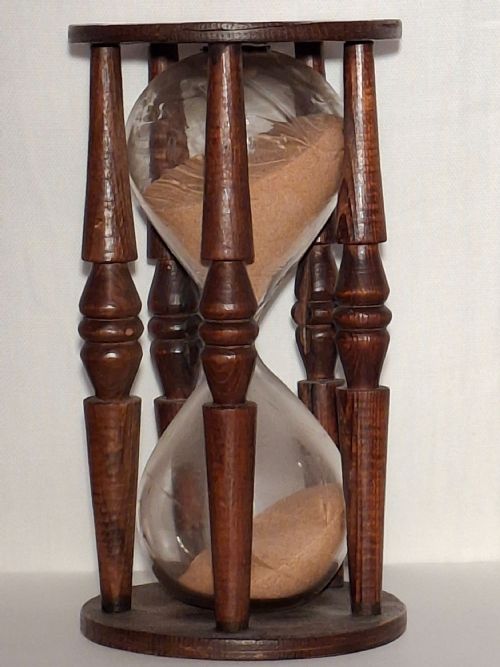 MEDIUM SIZED ANTIQUE SANDTIMER HOURGLASS 19TH CENTURY