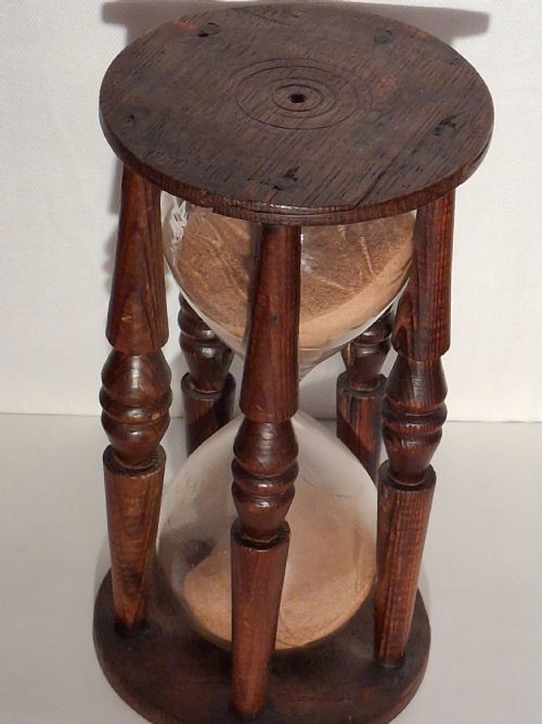 MEDIUM SIZED ANTIQUE SANDTIMER HOURGLASS 19TH CENTURY - ADDITIONAL PHOTO 3