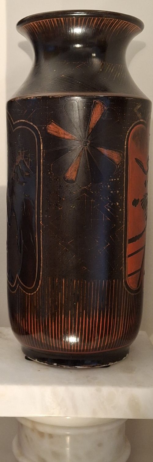 JAPANESE PORCELAIN VASE WITH LACQUER OVERPAINT CIRCA 1880 - ADDITIONAL PHOTO 3