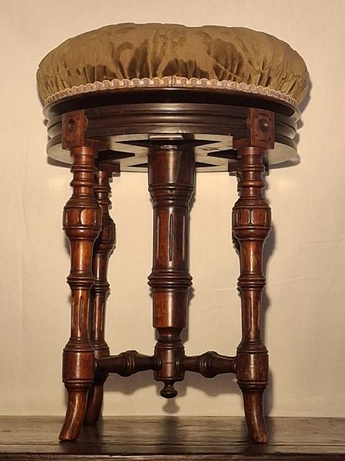 JAMES SHOOLBRED CIRCULAR PIANO STOOL C1900 - ADDITIONAL PHOTO 3