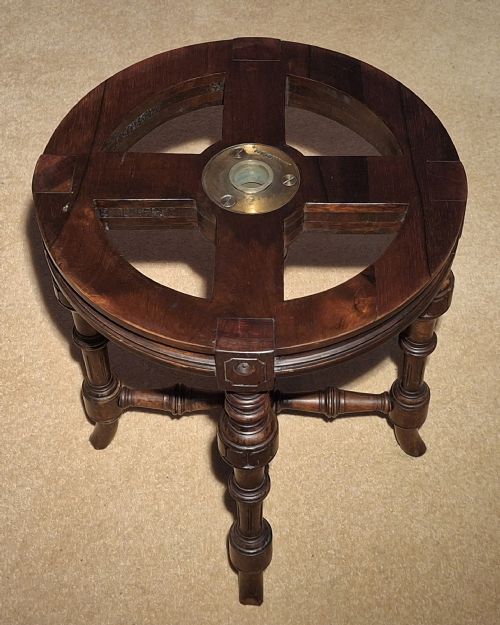 JAMES SHOOLBRED CIRCULAR PIANO STOOL C1900 - ADDITIONAL PHOTO 6