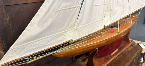 HUGE HAND BUILT RACING POND YACHT CIRCA 1900 - ADDITIONAL PHOTO 1