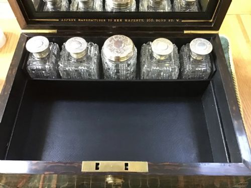 RARE ASPREY COROMANDAL VANITY CASE WTTH CRYSTAL CUT BOTTLES TRAYS 1862 - ADDITIONAL PHOTO 5