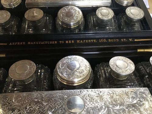 RARE ASPREY COROMANDAL VANITY CASE WTTH CRYSTAL CUT BOTTLES TRAYS 1862 - ADDITIONAL PHOTO 7