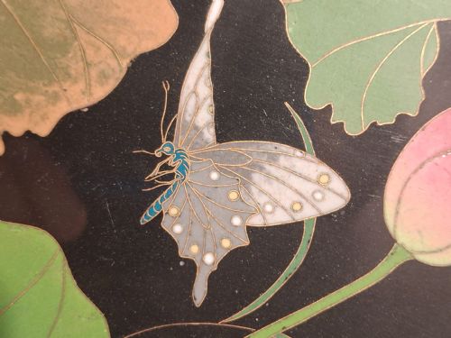 EXTREMELY FINE AND RARE JAPANESE CLOISONNE PLAQUE CIRCA 1900 - ADDITIONAL PHOTO 5