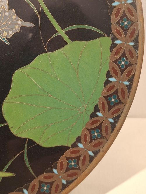 EXTREMELY FINE AND RARE JAPANESE CLOISONNE PLAQUE CIRCA 1900 - ADDITIONAL PHOTO 4